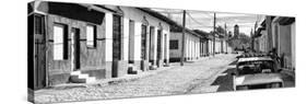 Cuba Fuerte Collection Panoramic BW - Cuban Street Scene in Trinidad II-Philippe Hugonnard-Stretched Canvas