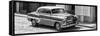 Cuba Fuerte Collection Panoramic BW - Cuban Taxi II-Philippe Hugonnard-Framed Stretched Canvas