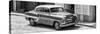 Cuba Fuerte Collection Panoramic BW - Cuban Taxi II-Philippe Hugonnard-Stretched Canvas