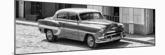 Cuba Fuerte Collection Panoramic BW - Cuban Taxi II-Philippe Hugonnard-Mounted Photographic Print