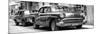 Cuba Fuerte Collection Panoramic BW - Cuban Taxi in Havana II-Philippe Hugonnard-Mounted Photographic Print