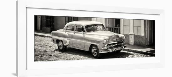 Cuba Fuerte Collection Panoramic BW - Cuban Taxi-Philippe Hugonnard-Framed Photographic Print