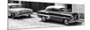 Cuba Fuerte Collection Panoramic BW - Cuban Taxis II-Philippe Hugonnard-Mounted Photographic Print