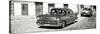 Cuba Fuerte Collection Panoramic BW - Cuban Taxis II-Philippe Hugonnard-Stretched Canvas