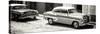 Cuba Fuerte Collection Panoramic BW - Cuban Taxis-Philippe Hugonnard-Stretched Canvas