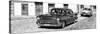 Cuba Fuerte Collection Panoramic BW - Cuban Taxis-Philippe Hugonnard-Stretched Canvas