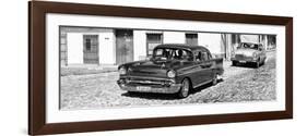 Cuba Fuerte Collection Panoramic BW - Cuban Taxis-Philippe Hugonnard-Framed Photographic Print