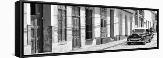 Cuba Fuerte Collection Panoramic BW - Cuban Urban Scene II-Philippe Hugonnard-Framed Stretched Canvas
