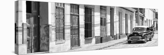 Cuba Fuerte Collection Panoramic BW - Cuban Urban Scene II-Philippe Hugonnard-Stretched Canvas