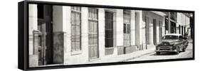 Cuba Fuerte Collection Panoramic BW - Cuban Urban Scene-Philippe Hugonnard-Framed Stretched Canvas