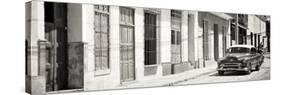 Cuba Fuerte Collection Panoramic BW - Cuban Urban Scene-Philippe Hugonnard-Stretched Canvas