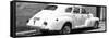 Cuba Fuerte Collection Panoramic BW - Cuban White Car-Philippe Hugonnard-Framed Stretched Canvas