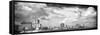 Cuba Fuerte Collection Panoramic BW - Malecon Wall of Havana II-Philippe Hugonnard-Framed Stretched Canvas