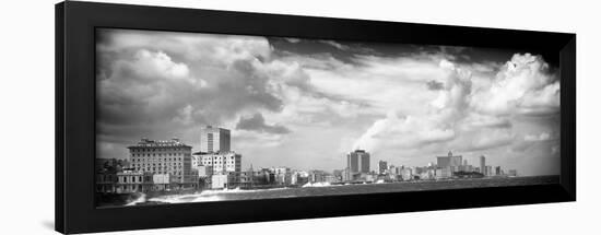 Cuba Fuerte Collection Panoramic BW - Malecon Wall of Havana II-Philippe Hugonnard-Framed Photographic Print