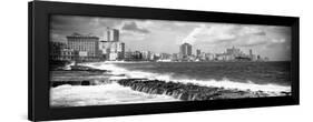 Cuba Fuerte Collection Panoramic BW - Malecon Wall of Havana-Philippe Hugonnard-Framed Photographic Print