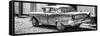 Cuba Fuerte Collection Panoramic BW - Old American Classic Car II-Philippe Hugonnard-Framed Stretched Canvas