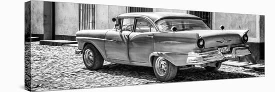 Cuba Fuerte Collection Panoramic BW - Old American Classic Car II-Philippe Hugonnard-Stretched Canvas