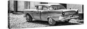 Cuba Fuerte Collection Panoramic BW - Old American Classic Car II-Philippe Hugonnard-Stretched Canvas