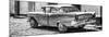 Cuba Fuerte Collection Panoramic BW - Old American Classic Car II-Philippe Hugonnard-Mounted Photographic Print