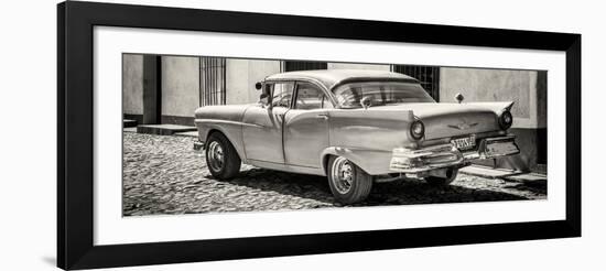 Cuba Fuerte Collection Panoramic BW - Old American Classic Car-Philippe Hugonnard-Framed Photographic Print