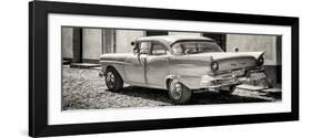 Cuba Fuerte Collection Panoramic BW - Old American Classic Car-Philippe Hugonnard-Framed Photographic Print