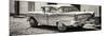 Cuba Fuerte Collection Panoramic BW - Old American Classic Car-Philippe Hugonnard-Mounted Photographic Print