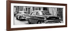 Cuba Fuerte Collection Panoramic BW - Old Cars Chevrolet-Philippe Hugonnard-Framed Photographic Print