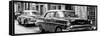 Cuba Fuerte Collection Panoramic BW - Old Cars Chevrolet-Philippe Hugonnard-Framed Stretched Canvas