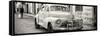 Cuba Fuerte Collection Panoramic BW - Old Chevrolet in Havana-Philippe Hugonnard-Framed Stretched Canvas