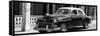 Cuba Fuerte Collection Panoramic BW - Old Classic Car II-Philippe Hugonnard-Framed Stretched Canvas