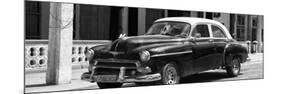 Cuba Fuerte Collection Panoramic BW - Old Classic Car II-Philippe Hugonnard-Mounted Photographic Print