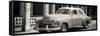 Cuba Fuerte Collection Panoramic BW - Old Classic Car-Philippe Hugonnard-Framed Stretched Canvas