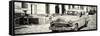 Cuba Fuerte Collection Panoramic BW - Old Taxi in Trinidad-Philippe Hugonnard-Framed Stretched Canvas