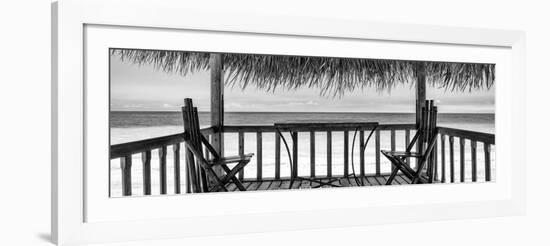 Cuba Fuerte Collection Panoramic BW - Paradise Beach Hut II-Philippe Hugonnard-Framed Photographic Print