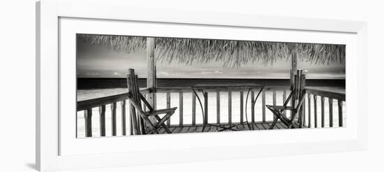 Cuba Fuerte Collection Panoramic BW - Paradise Beach Hut-Philippe Hugonnard-Framed Photographic Print