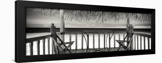Cuba Fuerte Collection Panoramic BW - Paradise Beach Hut-Philippe Hugonnard-Framed Photographic Print