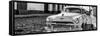 Cuba Fuerte Collection Panoramic BW - Plymouth Classic Car II-Philippe Hugonnard-Framed Stretched Canvas