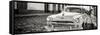 Cuba Fuerte Collection Panoramic BW - Plymouth Classic Car-Philippe Hugonnard-Framed Stretched Canvas