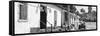 Cuba Fuerte Collection Panoramic BW - Quiet Street in Trinidad II-Philippe Hugonnard-Framed Stretched Canvas