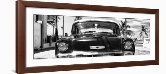 Cuba Fuerte Collection Panoramic BW - Retro Chevy-Philippe Hugonnard-Framed Photographic Print