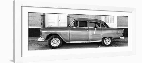 Cuba Fuerte Collection Panoramic BW - Retro Classic Car II-Philippe Hugonnard-Framed Photographic Print