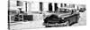 Cuba Fuerte Collection Panoramic BW - Retro Taxi in Trinidad-Philippe Hugonnard-Stretched Canvas