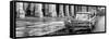 Cuba Fuerte Collection Panoramic BW - Taxi of Havana II-Philippe Hugonnard-Framed Stretched Canvas