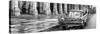 Cuba Fuerte Collection Panoramic BW - Taxi of Havana II-Philippe Hugonnard-Stretched Canvas
