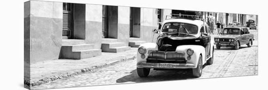 Cuba Fuerte Collection Panoramic BW - Taxis in Trinidad II-Philippe Hugonnard-Stretched Canvas