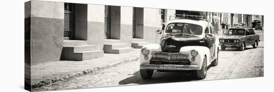 Cuba Fuerte Collection Panoramic BW - Taxis in Trinidad-Philippe Hugonnard-Stretched Canvas