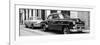 Cuba Fuerte Collection Panoramic BW - Two Classic Cars-Philippe Hugonnard-Framed Photographic Print