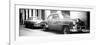 Cuba Fuerte Collection Panoramic BW - Two Old Classic Cars-Philippe Hugonnard-Framed Photographic Print