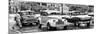 Cuba Fuerte Collection Panoramic BW - Vintage American Car Taxi of Havana II-Philippe Hugonnard-Mounted Photographic Print