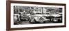 Cuba Fuerte Collection Panoramic BW - Vintage American Car Taxi of Havana-Philippe Hugonnard-Framed Photographic Print